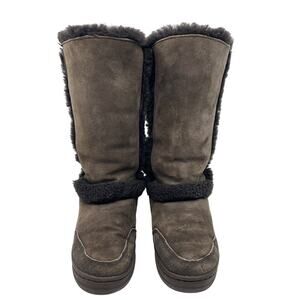 UGG Sundance II Boots Women's Shearling Wool Fur Size W8 Brown Suede